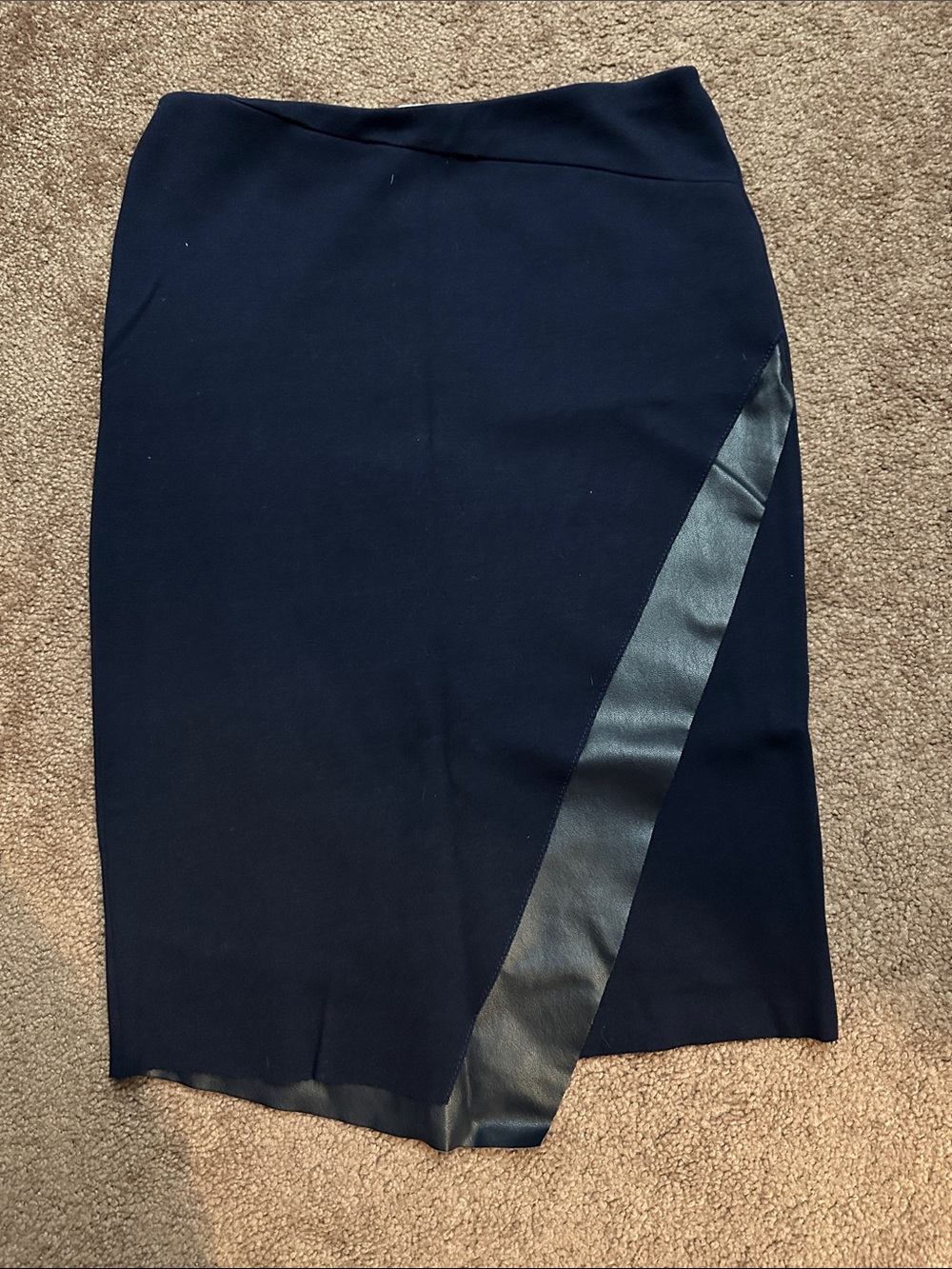 Bailey 44 Navy Pencil Skirt with Satin Diagonal Trim